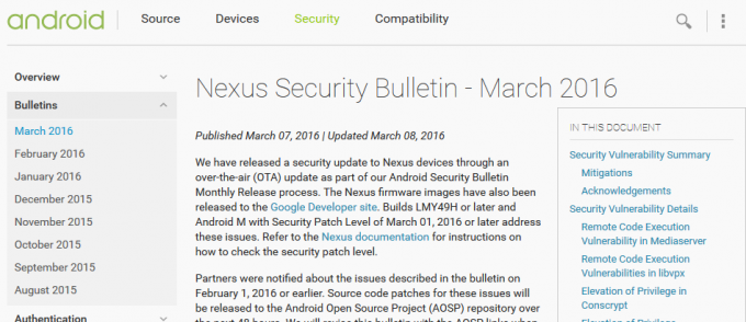 Nexus Security Bulletin - March 2016