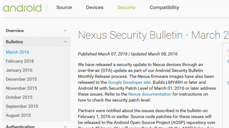 Nexus Security Bulletin - March 2016